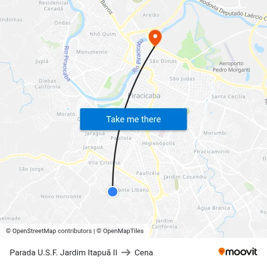 Parada U.S.F. Jardim Itapuã II to Cena map