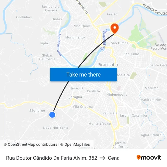 Rua Doutor Cândido De Faria Alvim, 352 to Cena map