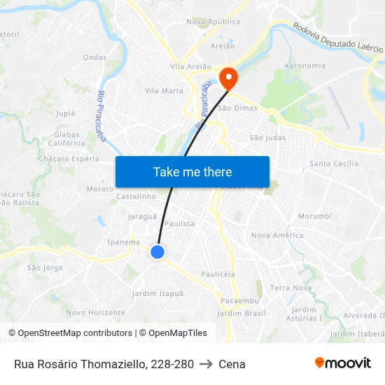 Rua Rosário Thomaziello, 228-280 to Cena map