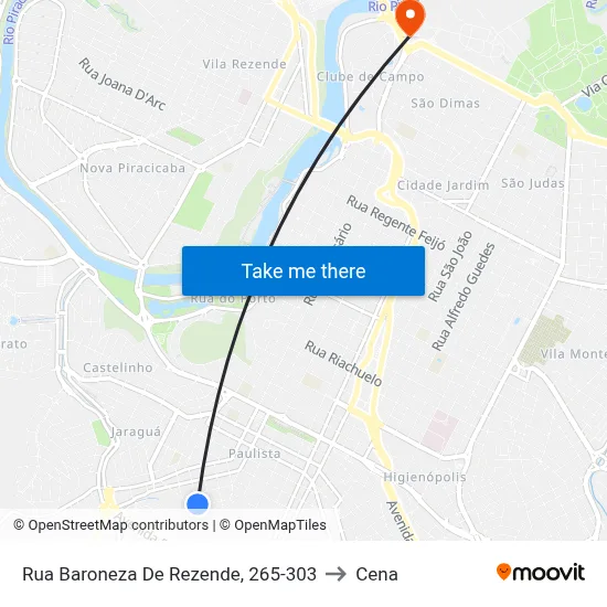 Rua Baroneza De Rezende, 265-303 to Cena map