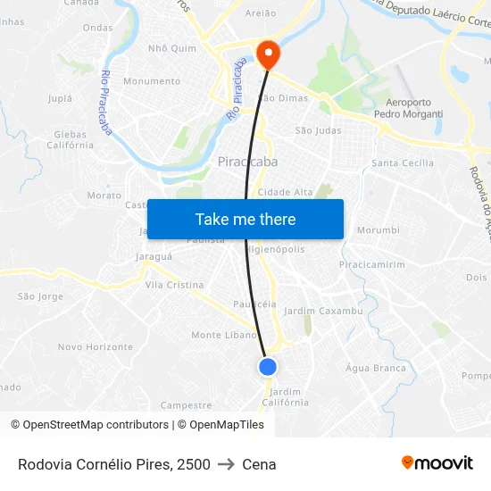 Rodovia Cornélio Pires, 2500 to Cena map