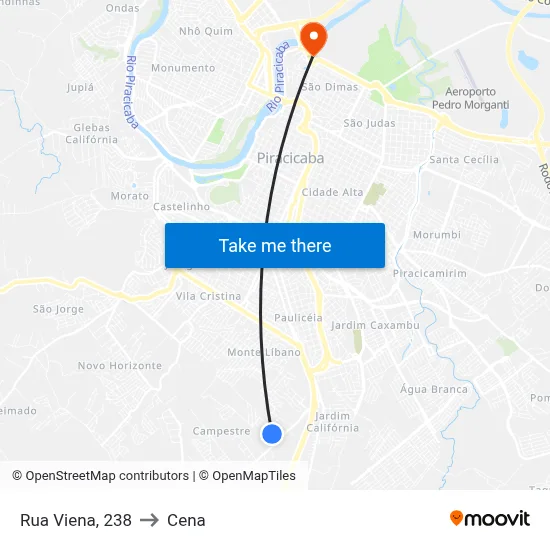 Rua Viena, 238 to Cena map