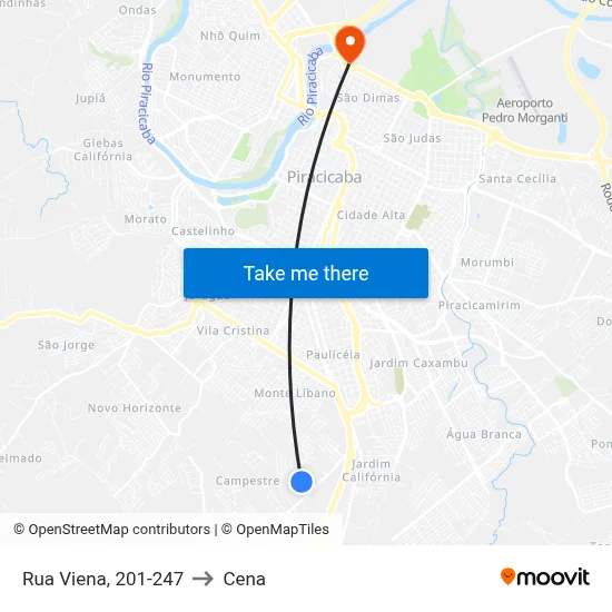 Rua Viena, 201-247 to Cena map