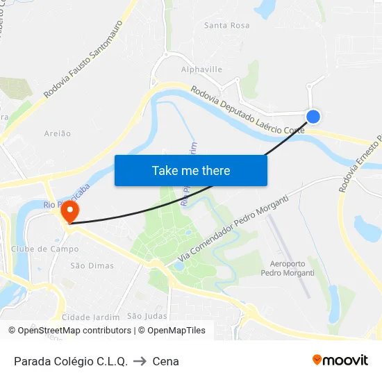 Parada Colégio C.L.Q. to Cena map