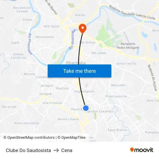 Clube Do Saudosista to Cena map