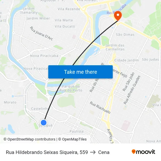 Rua Hildebrando Seixas Siqueira, 559 to Cena map