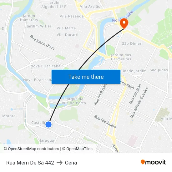 Rua Mem De Sá 442 to Cena map