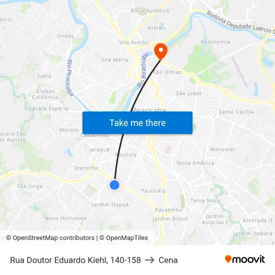 Rua Doutor Eduardo Kiehl, 140-158 to Cena map