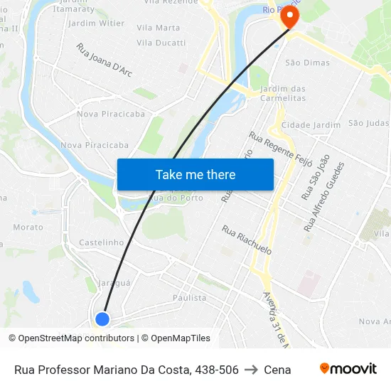 Rua Professor Mariano Da Costa, 438-506 to Cena map