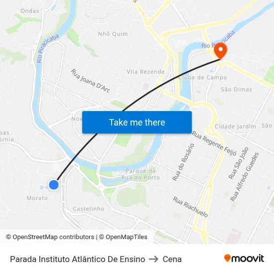 Parada Instituto Atlântico De Ensino to Cena map