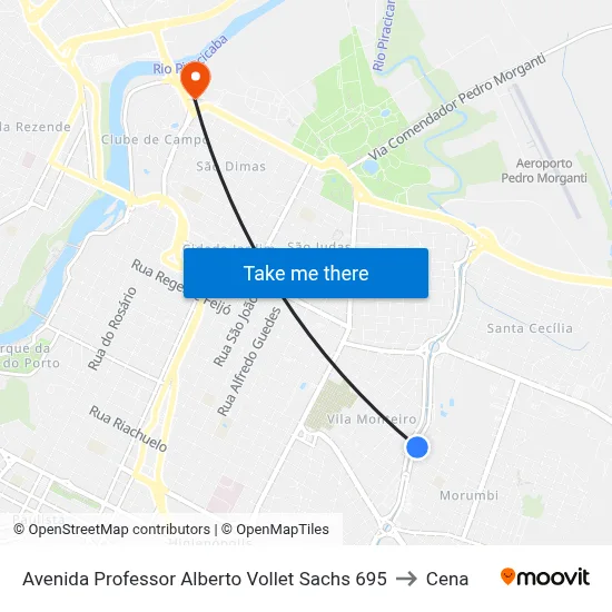 Avenida Professor Alberto Vollet Sachs 695 to Cena map