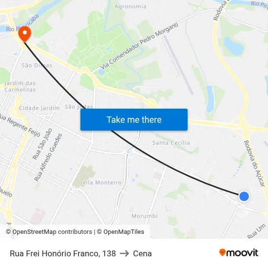 Rua Frei Honório Franco, 138 to Cena map