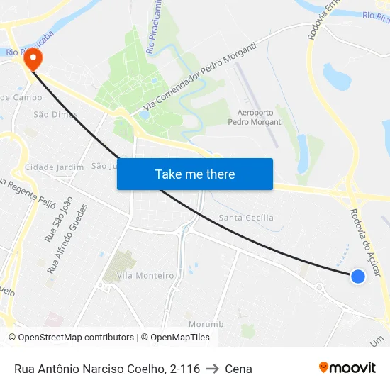 Rua Antônio Narciso Coelho, 2-116 to Cena map