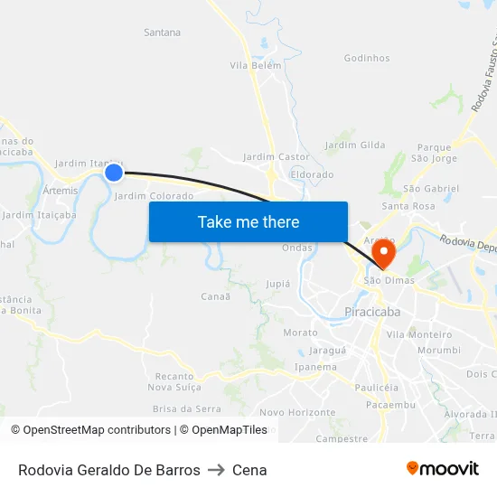 Rodovia Geraldo De Barros to Cena map