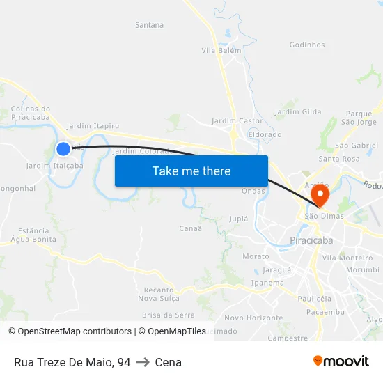 Rua Treze De Maio, 94 to Cena map