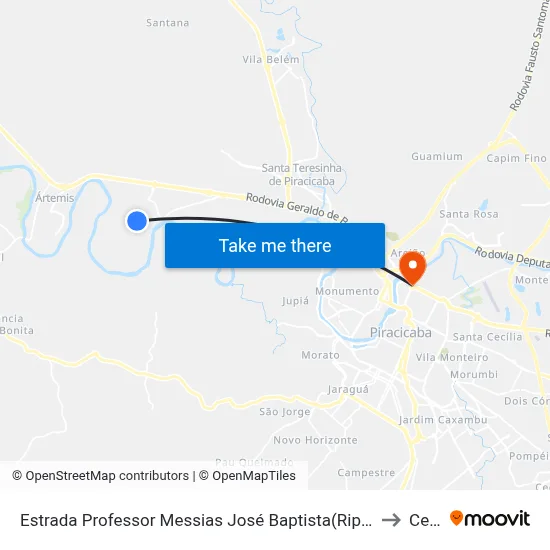 Estrada Professor Messias José Baptista(Rip-175), 737 to Cena map