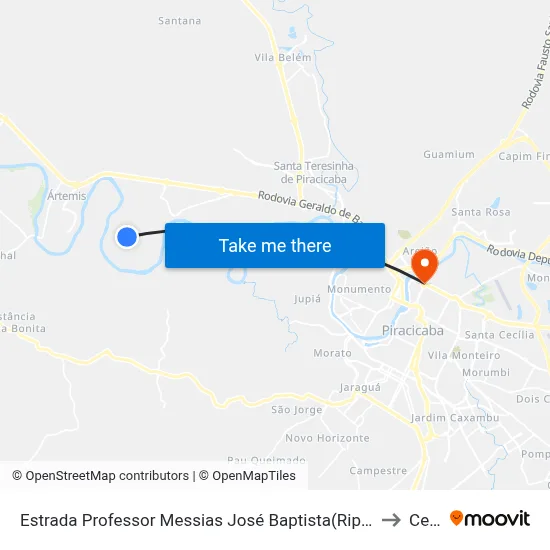 Estrada Professor Messias José Baptista(Rip-175), 737 to Cena map
