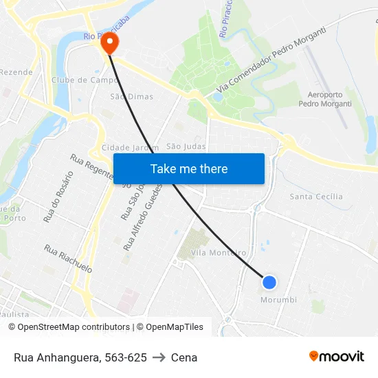 Rua Anhanguera, 563-625 to Cena map