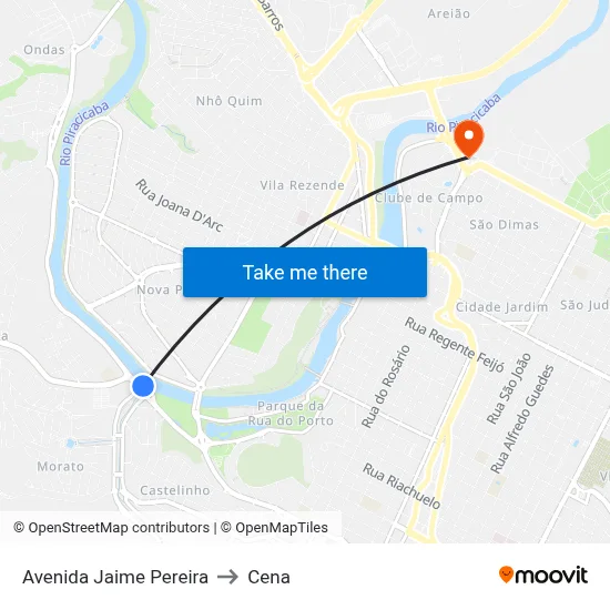 Avenida Jaime Pereira to Cena map