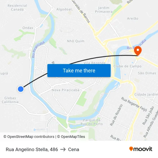 Rua Angelino Stella, 486 to Cena map