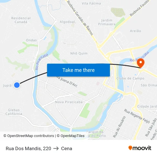 Rua Dos Mandis, 220 to Cena map