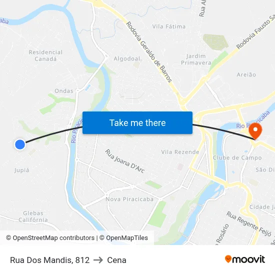 Rua Dos Mandis, 812 to Cena map