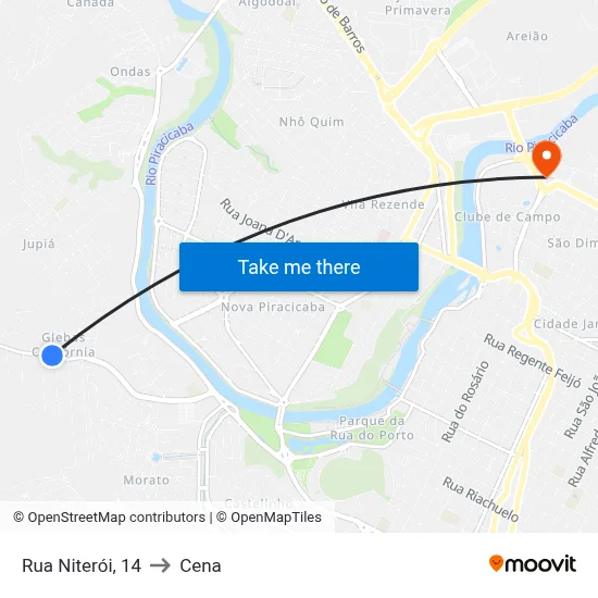 Rua Niterói, 14 to Cena map