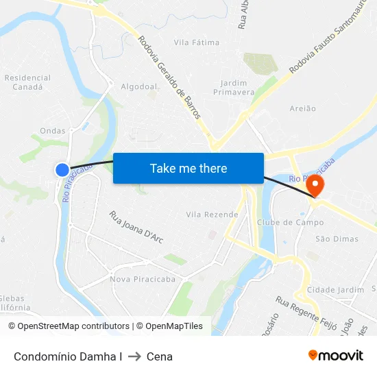 Condomínio Damha I to Cena map