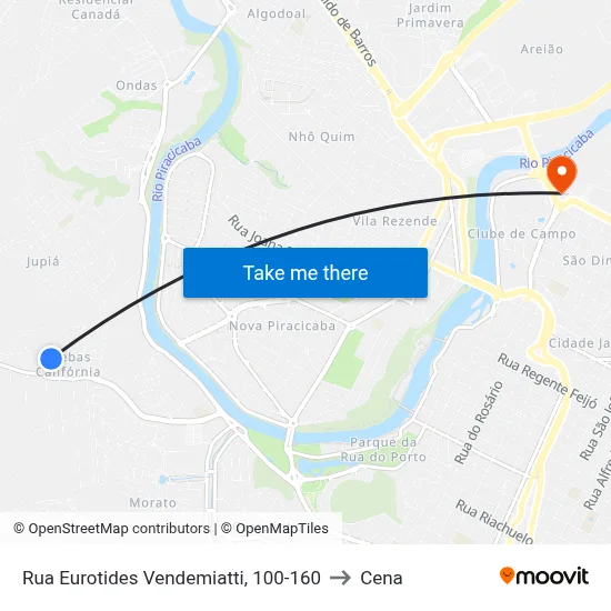 Rua Eurotides Vendemiatti, 100-160 to Cena map
