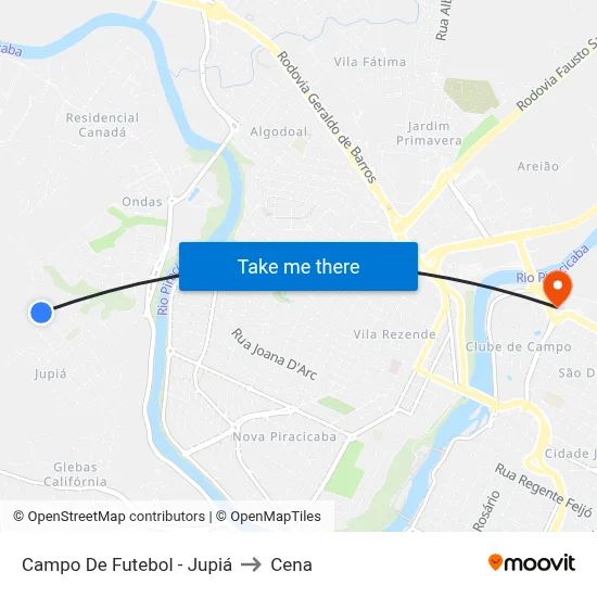 Campo De Futebol - Jupiá to Cena map