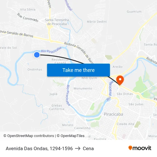 Avenida Das Ondas, 1294-1596 to Cena map