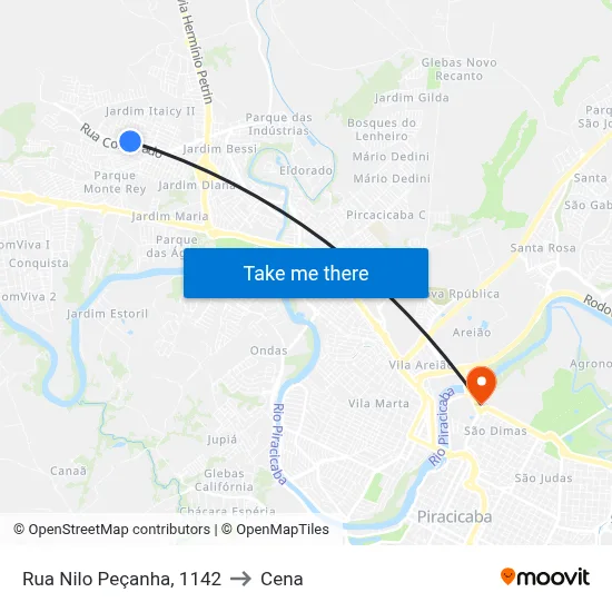 Rua Nilo Peçanha, 1142 to Cena map