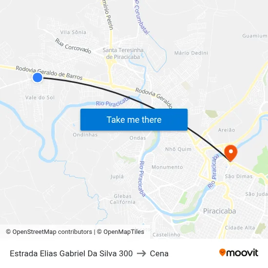 Estrada Elias Gabriel Da Silva 300 to Cena map