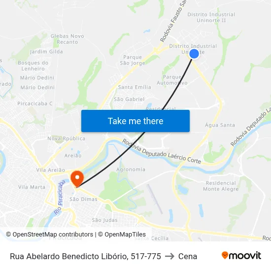 Rua Abelardo Benedicto Libório, 517-775 to Cena map