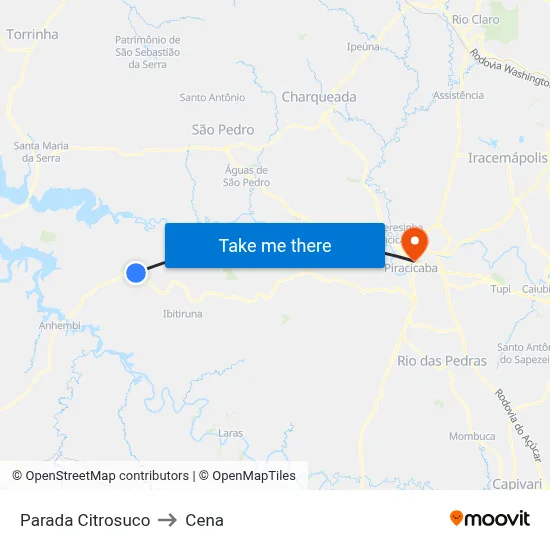 Parada Citrosuco to Cena map