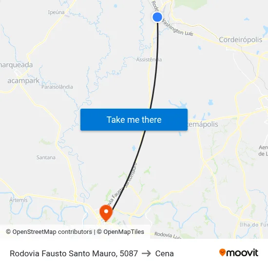 Rodovia Fausto Santo Mauro, 5087 to Cena map
