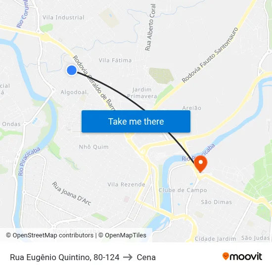 Rua Eugênio Quintino, 80-124 to Cena map