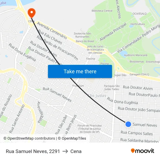 Rua Samuel Neves, 2291 to Cena map