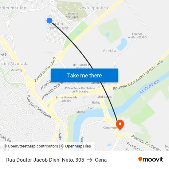 Rua Doutor Jacob Diehl Neto, 305 to Cena map