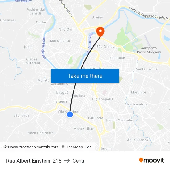 Rua Albert Einstein, 218 to Cena map