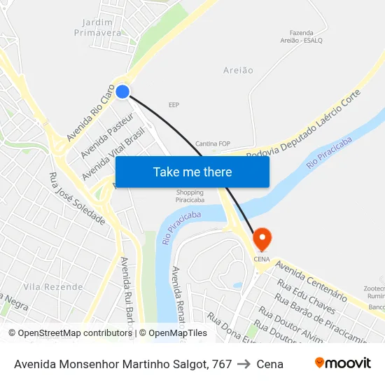 Avenida Monsenhor Martinho Salgot, 767 to Cena map