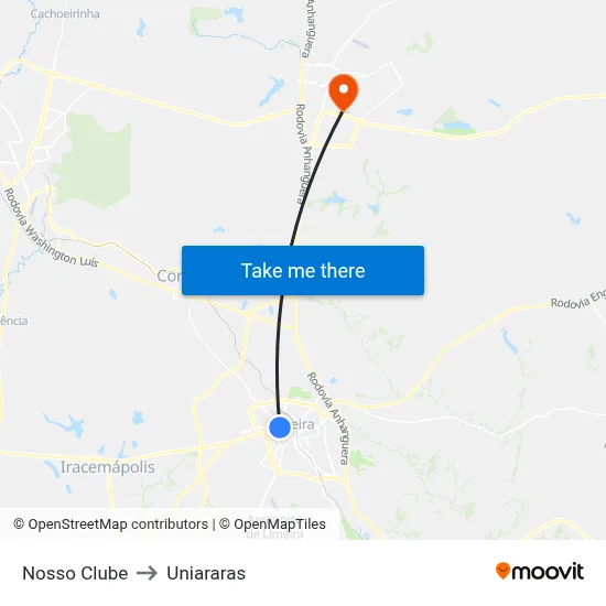Nosso Clube to Uniararas map