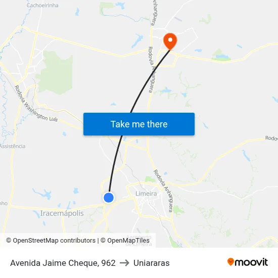 Avenida Jaime Cheque, 962 to Uniararas map