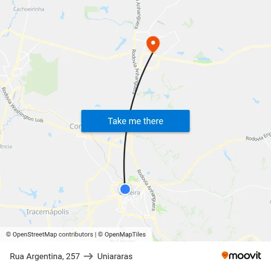 Rua Argentina, 257 to Uniararas map