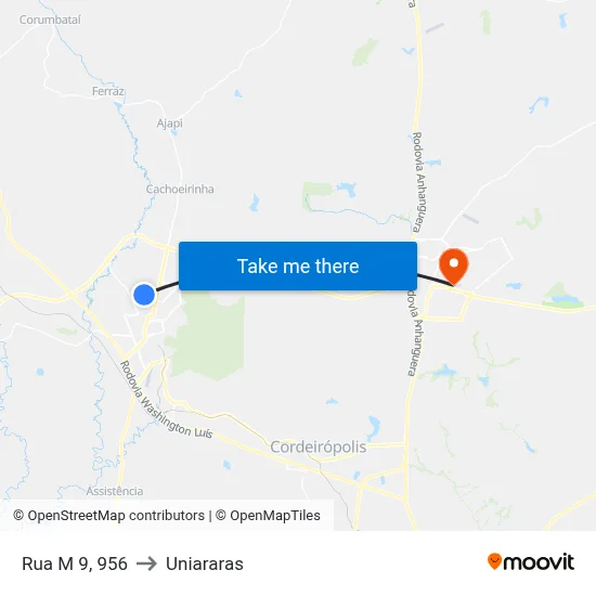 Rua M 9, 956 to Uniararas map