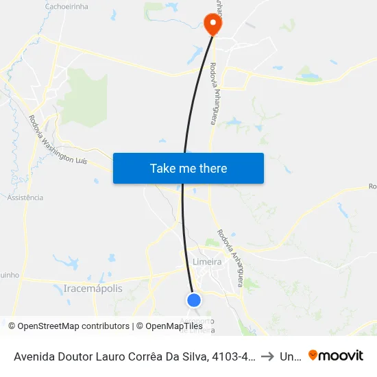 Avenida Doutor Lauro Corrêa Da Silva, 4103-4159 to Unar map