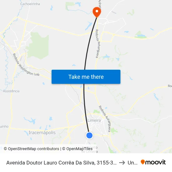 Avenida Doutor Lauro Corrêa Da Silva, 3155-3289 to Unar map