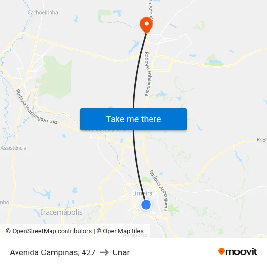 Avenida Campinas, 427 to Unar map