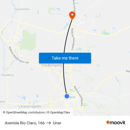 Avenida Rio Claro, 166 to Unar map