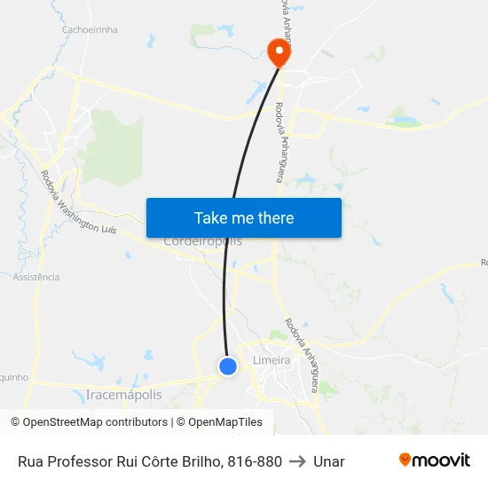 Rua Professor Rui Côrte Brilho, 816-880 to Unar map